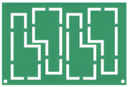 ミシン目形状の基板を切断する